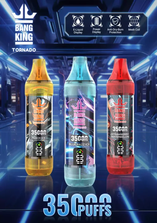 High-Quality BANG KING 35000 Puffs Disposable Vape with Type C Charging and 23ml E-liquid