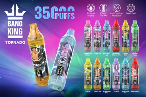 High-Quality BANG KING 35000 Puffs Disposable Vape with Type C Charging and 23ml E-liquid