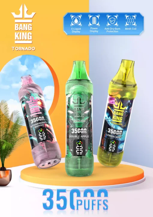 High-Quality BANG KING 35000 Puffs Disposable Vape with Type C Charging and 23ml E-liquid