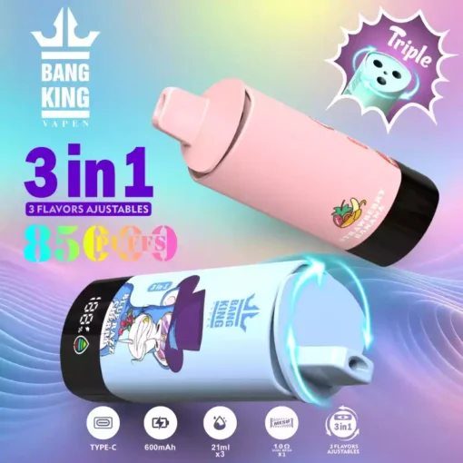 High Capacity BANG KING DSK052 85000 Puffs Three in One Vape for Bulk Orders
