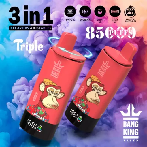 High Capacity BANG KING DSK052 85000 Puffs Three in One Vape for Bulk Orders