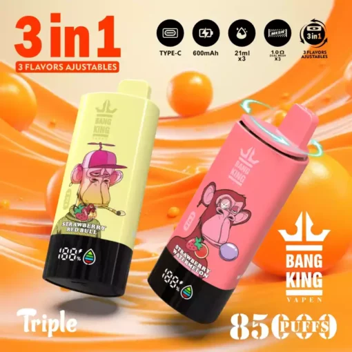 High Capacity BANG KING DSK052 85000 Puffs Three in One Vape for Bulk Orders